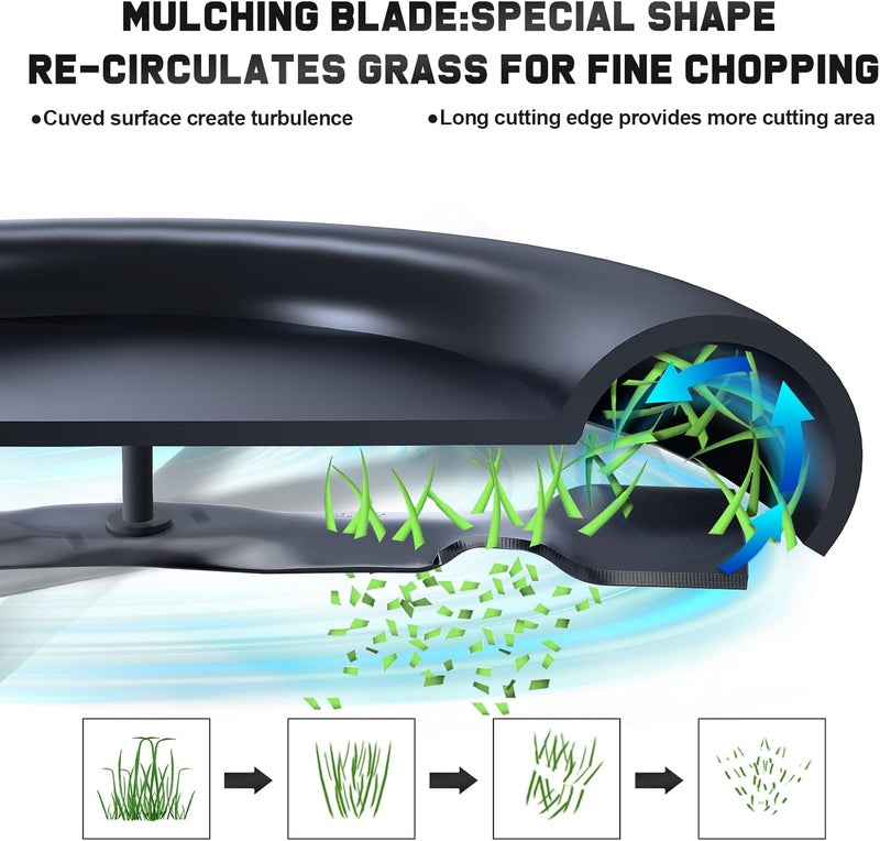 Grasscool D130 42 inch Mower Mulching Blades for John Deere D110 D100 D125 D105 S100 E100 LA125 LA115 LA105 42'' Deck Lawn Tractor Riding Mower Replace GY20850 GX22151 - Image 4